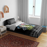 Funny Fishmas Bass Bedding Set Fish Santa Hat Christmas Vibes - Wonder Print Shop