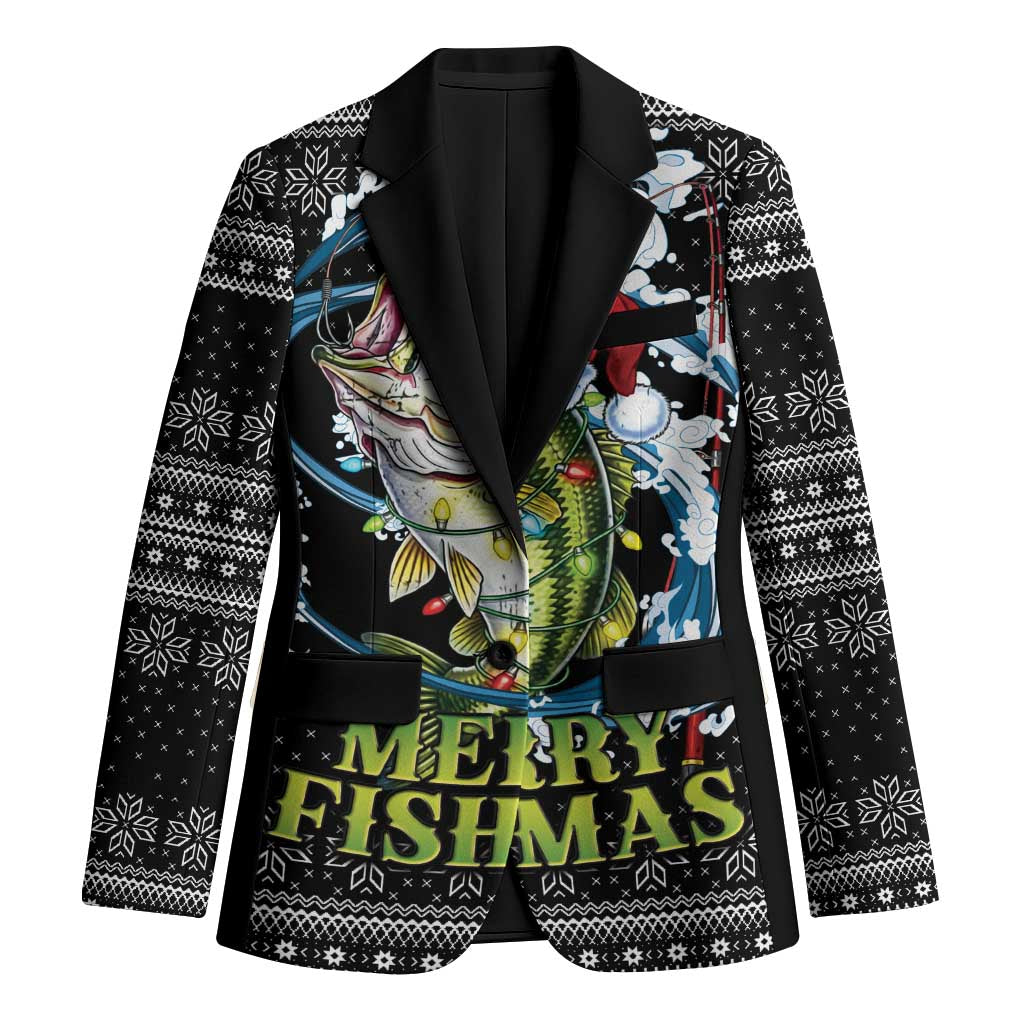 Funny Fishmas Bass Blazer Fish Santa Hat Christmas Vibes - Wonder Print Shop