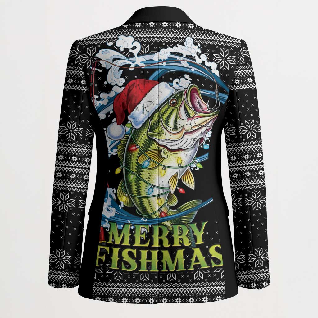 Funny Fishmas Bass Blazer Fish Santa Hat Christmas Vibes - Wonder Print Shop