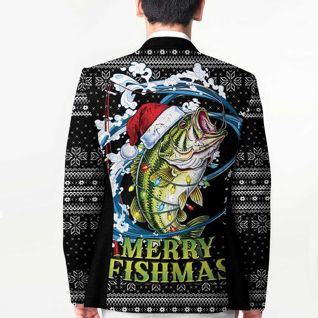 Funny Fishmas Bass Blazer Fish Santa Hat Christmas Vibes - Wonder Print Shop