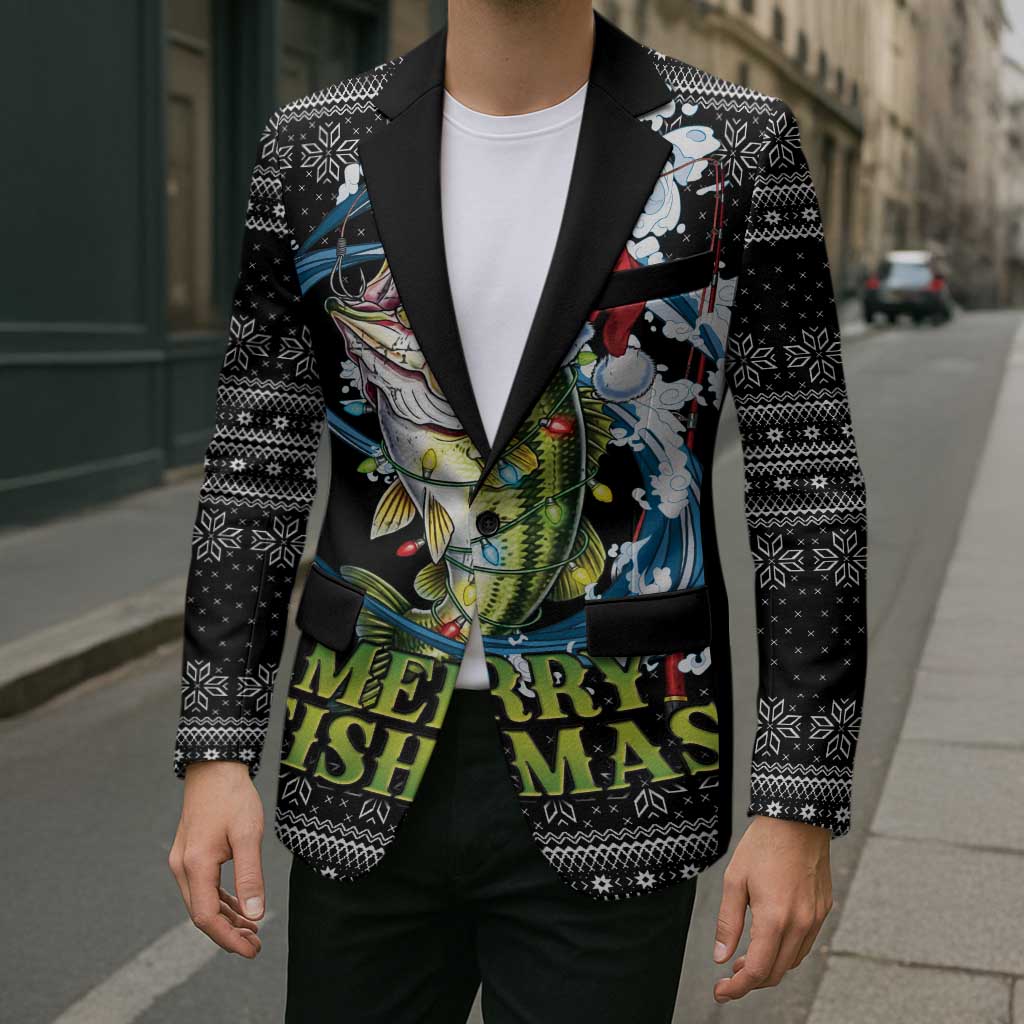 Funny Fishmas Bass Blazer Fish Santa Hat Christmas Vibes - Wonder Print Shop