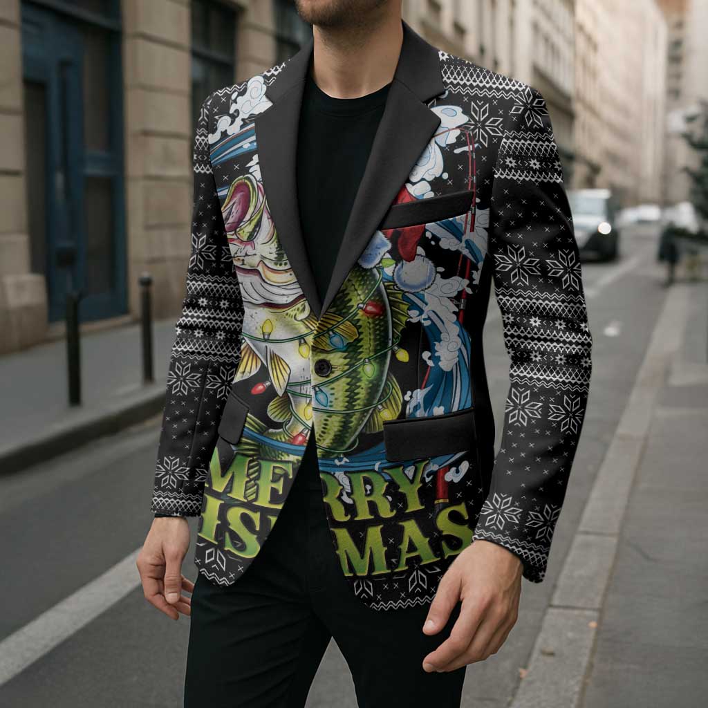 Funny Fishmas Bass Blazer Fish Santa Hat Christmas Vibes - Wonder Print Shop