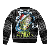Funny Fishmas Bass Bomber Jacket Fish Santa Hat Christmas Vibes - Wonder Print Shop