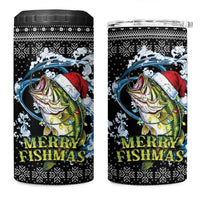 Funny Fishmas Bass 4 in 1 Can Cooler Tumbler Fish Santa Hat Christmas Vibes - Wonder Print Shop