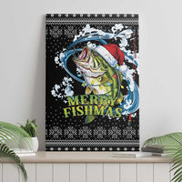Funny Fishmas Bass Canvas Wall Art Fish Santa Hat Christmas Vibes - Wonder Print Shop