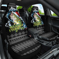 Funny Fishmas Bass Car Seat Cover Fish Santa Hat Christmas Vibes - Wonder Print Shop