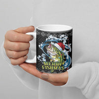 Funny Fishmas Bass Ceramic Mug Fish Santa Hat Christmas Vibes - Wonder Print Shop