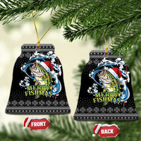 Funny Fishmas Bass Ceramic Ornament Fish Santa Hat Christmas Vibes - Wonder Print Shop