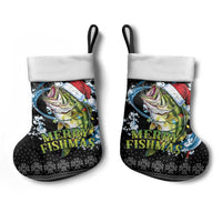 Funny Fishmas Bass Christmas Stocking Fish Santa Hat Christmas Vibes - Wonder Print Shop