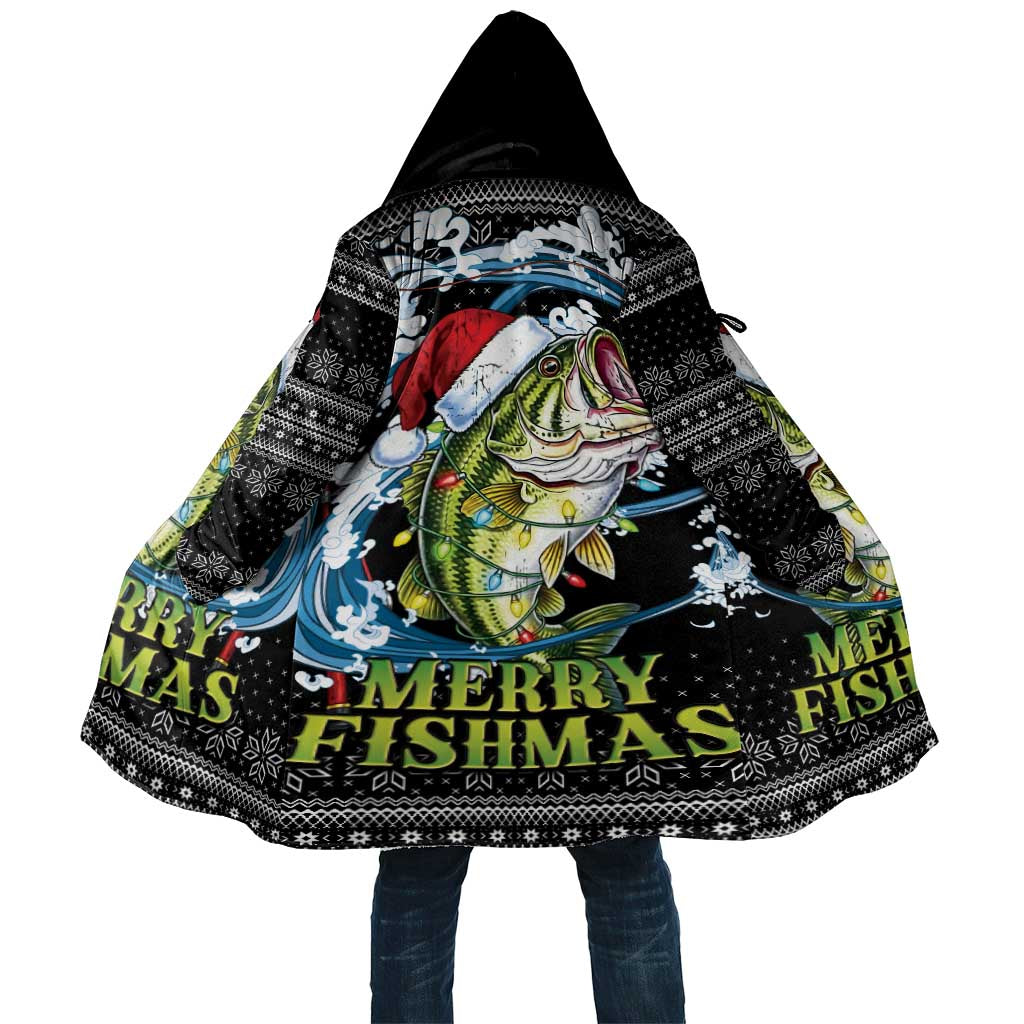 Funny Fishmas Bass Cloak Fish Santa Hat Christmas Vibes - Wonder Print Shop