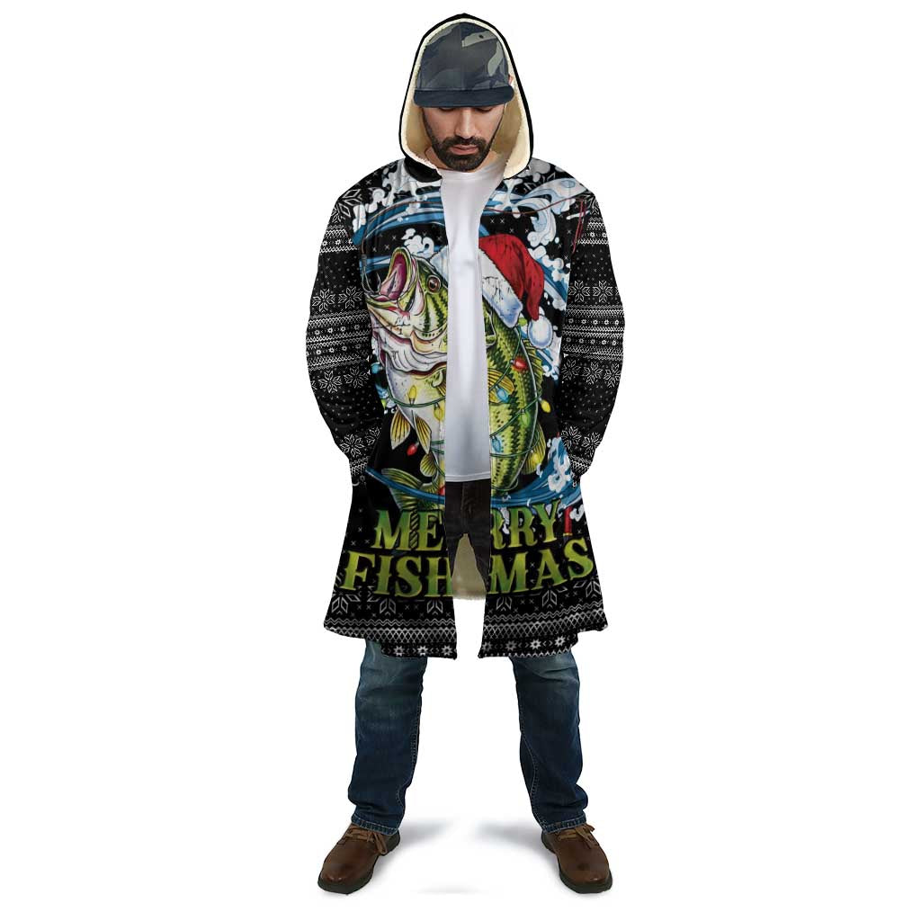 Funny Fishmas Bass Cloak Fish Santa Hat Christmas Vibes - Wonder Print Shop