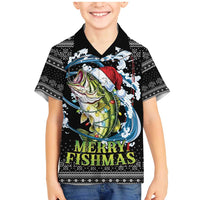 Funny Fishmas Bass Family Matching Mermaid Dress and Hawaiian Shirt Fish Santa Hat Christmas Vibes - Wonder Print Shop