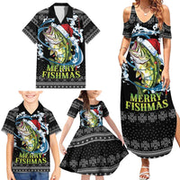 Funny Fishmas Bass Family Matching Summer Maxi Dress and Hawaiian Shirt Fish Santa Hat Christmas Vibes - Wonder Print Shop