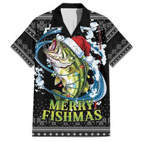 Funny Fishmas Bass Hawaiian Shirt Fish Santa Hat Christmas Vibes - Wonder Print Shop