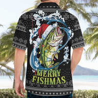 Funny Fishmas Bass Hawaiian Shirt Fish Santa Hat Christmas Vibes - Wonder Print Shop