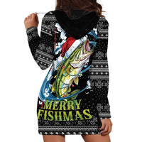 Funny Fishmas Bass Hoodie Dress Fish Santa Hat Christmas Vibes - Wonder Print Shop