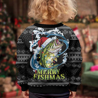 Funny Fishmas Bass Kid Ugly Christmas Sweater Fish Santa Hat Christmas Vibes - Wonder Print Shop