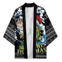 Funny Fishmas Bass Kimono Fish Santa Hat Christmas Vibes - Wonder Print Shop