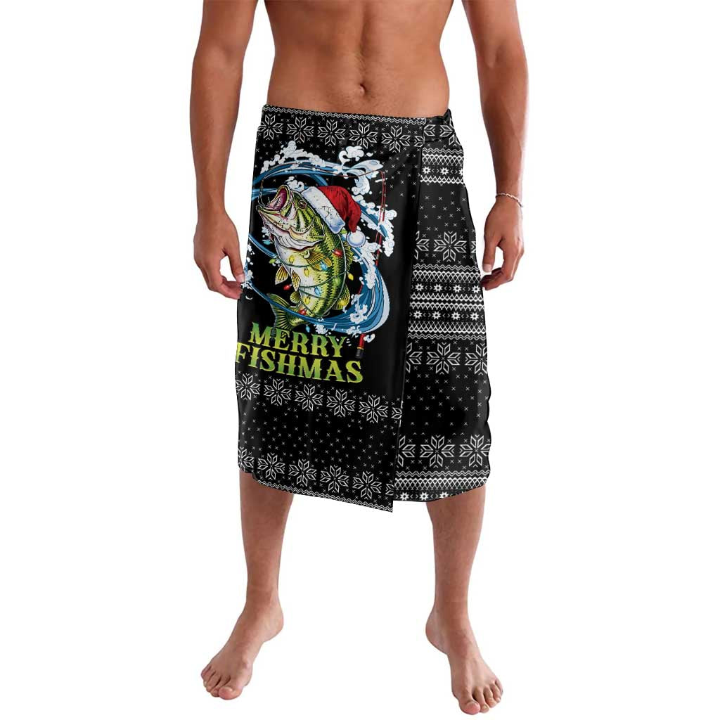 Funny Fishmas Bass Lavalava Fish Santa Hat Christmas Vibes - Wonder Print Shop