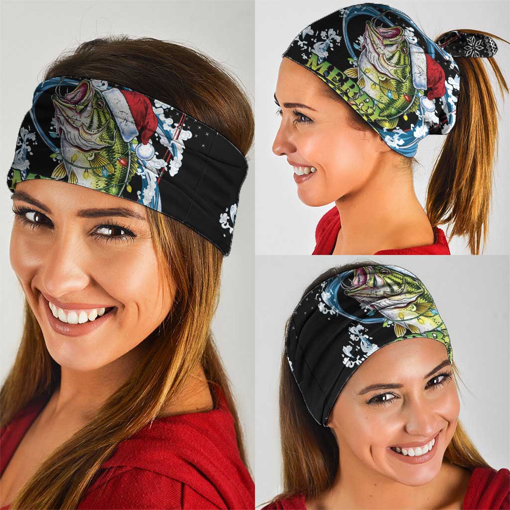 Funny Fishmas Bass Neck Gaiter Fish Santa Hat Christmas Vibes - Wonder Print Shop