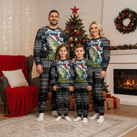 Funny Fishmas Bass Christmas Pajama Set Fish Santa Hat Christmas Vibes - Wonder Print Shop