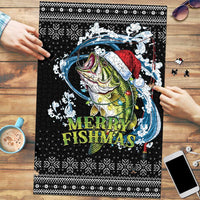 Funny Fishmas Bass Puzzle Fish Santa Hat Christmas Vibes - Wonder Print Shop
