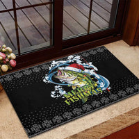 Funny Fishmas Bass Rubber Doormat Fish Santa Hat Christmas Vibes - Wonder Print Shop