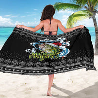 Funny Fishmas Bass Sarong Fish Santa Hat Christmas Vibes - Wonder Print Shop