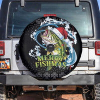 Funny Fishmas Bass Spare Tire Cover Fish Santa Hat Christmas Vibes - Wonder Print Shop