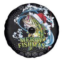 Funny Fishmas Bass Spare Tire Cover Fish Santa Hat Christmas Vibes - Wonder Print Shop