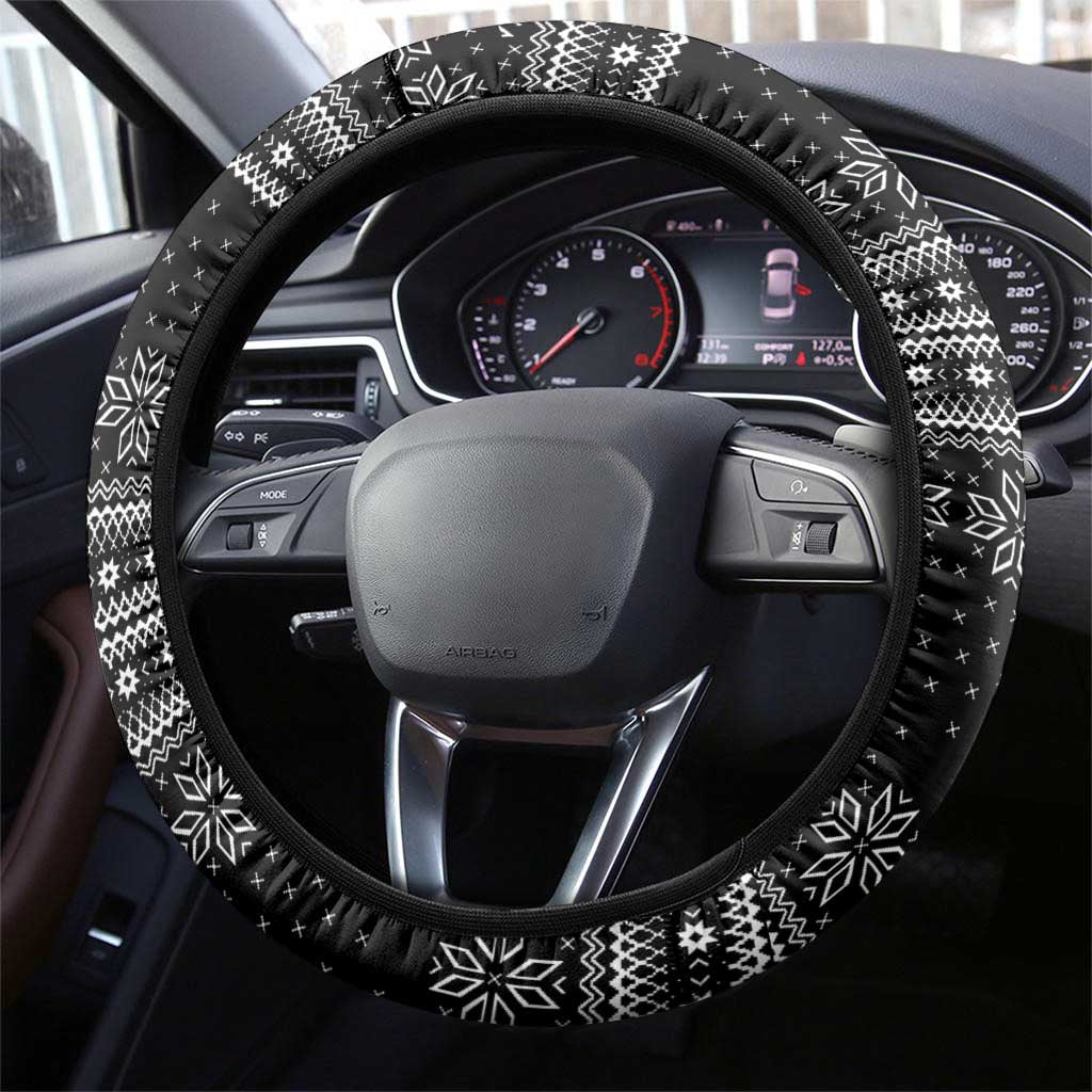 Funny Fishmas Bass Steering Wheel Cover Fish Santa Hat Christmas Vibes - Wonder Print Shop