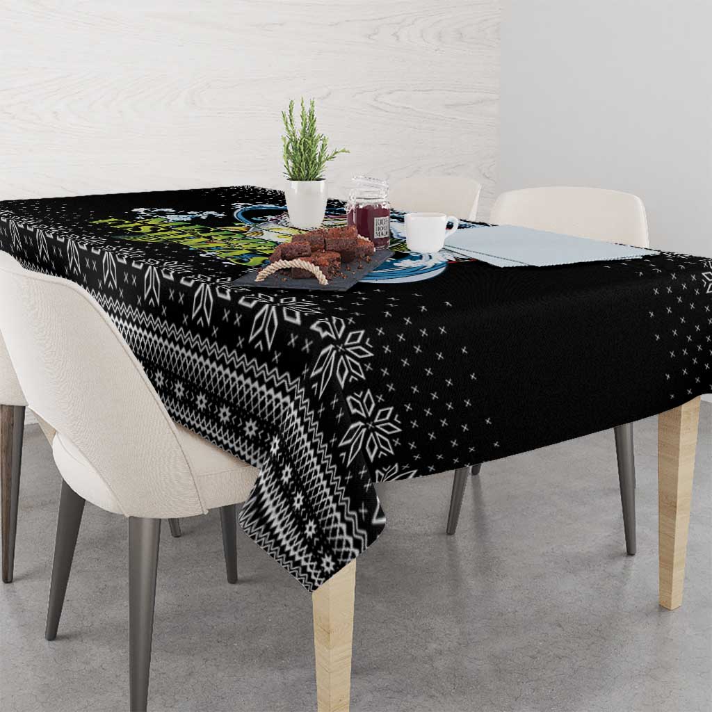 Funny Fishmas Bass Tablecloth Fish Santa Hat Christmas Vibes - Wonder Print Shop