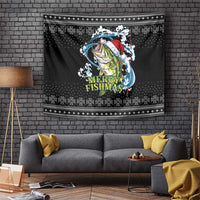 Funny Fishmas Bass Tapestry Fish Santa Hat Christmas Vibes - Wonder Print Shop