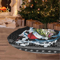 Funny Fishmas Bass Tree Skirt Fish Santa Hat Christmas Vibes - Wonder Print Shop