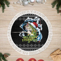 Funny Fishmas Bass Tree Skirt Fish Santa Hat Christmas Vibes - Wonder Print Shop