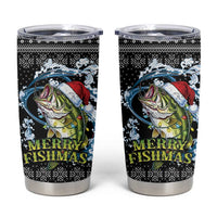Funny Fishmas Bass Tumbler Cup Fish Santa Hat Christmas Vibes - Wonder Print Shop