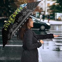 Funny Fishmas Bass Umbrella Fish Santa Hat Christmas Vibes - Wonder Print Shop