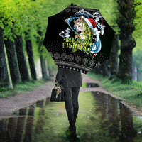 Funny Fishmas Bass Umbrella Fish Santa Hat Christmas Vibes - Wonder Print Shop