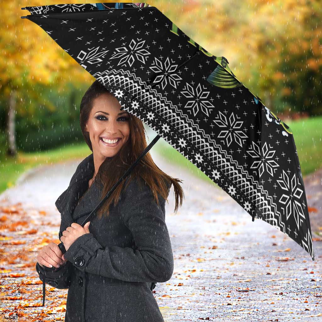 Funny Fishmas Bass Umbrella Fish Santa Hat Christmas Vibes - Wonder Print Shop