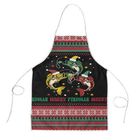 Funny Fishmas Bass Apron Christmas Santa Hat Lights - Wonder Print Shop