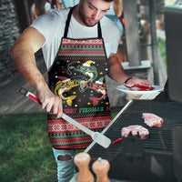 Funny Fishmas Bass Apron Christmas Santa Hat Lights - Wonder Print Shop