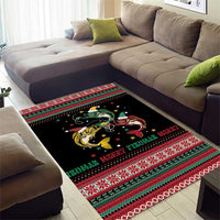 Funny Fishmas Bass Area Rug Christmas Santa Hat Lights - Wonder Print Shop