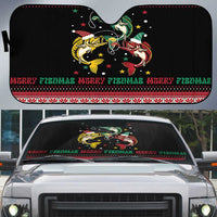 Funny Fishmas Bass Auto Sun Shade Christmas Santa Hat Lights - Wonder Print Shop