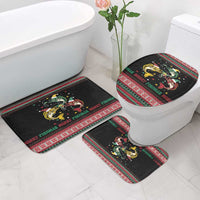 Funny Fishmas Bass Bathroom Set Christmas Santa Hat Lights - Wonder Print Shop