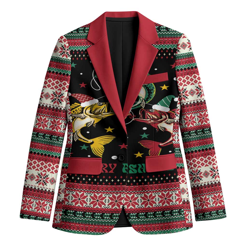 Funny Fishmas Bass Blazer Christmas Santa Hat Lights - Wonder Print Shop
