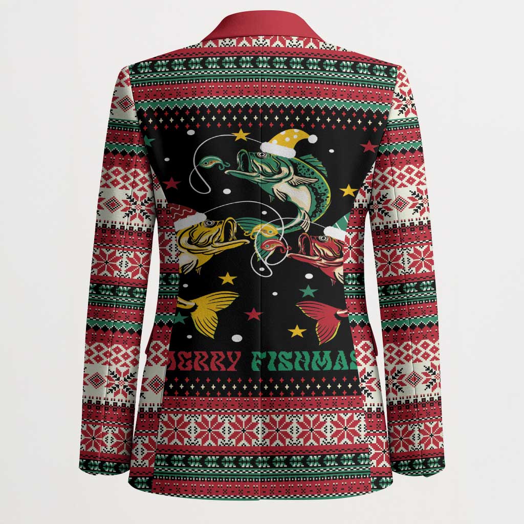 Funny Fishmas Bass Blazer Christmas Santa Hat Lights - Wonder Print Shop