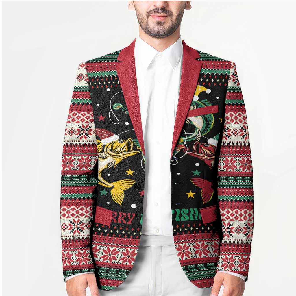 Funny Fishmas Bass Blazer Christmas Santa Hat Lights - Wonder Print Shop