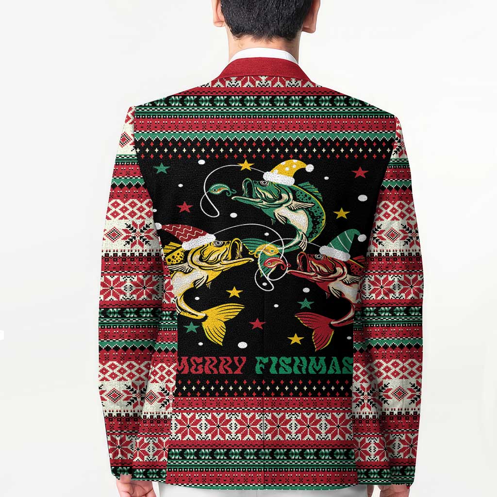 Funny Fishmas Bass Blazer Christmas Santa Hat Lights - Wonder Print Shop