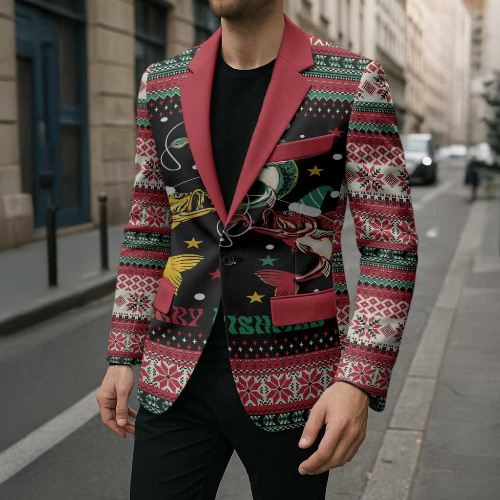 Funny Fishmas Bass Blazer Christmas Santa Hat Lights - Wonder Print Shop