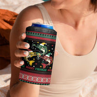 Funny Fishmas Bass 4 in 1 Can Cooler Tumbler Christmas Santa Hat Lights - Wonder Print Shop